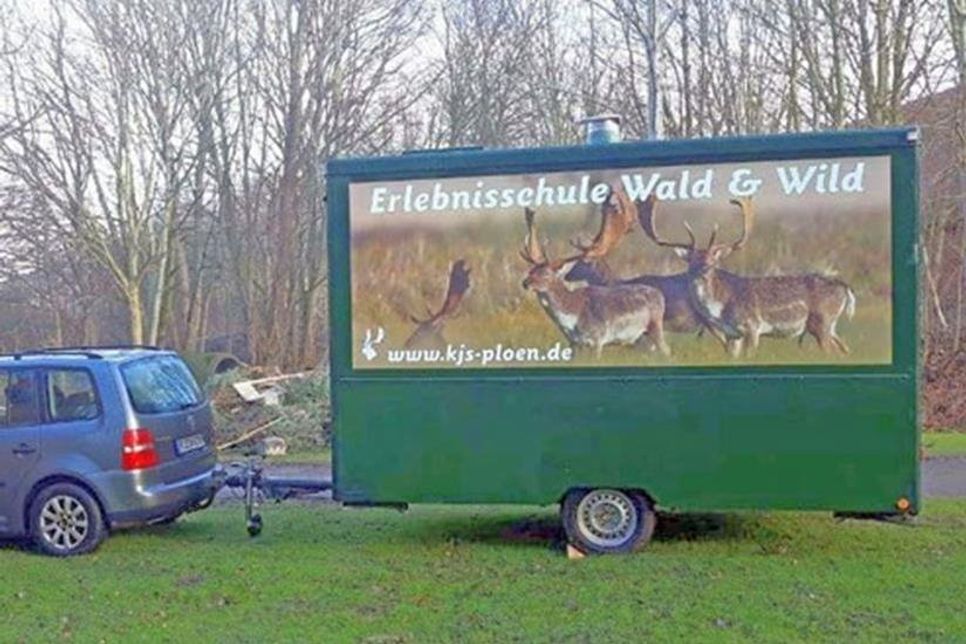 Der neue Infowagen am Haken.