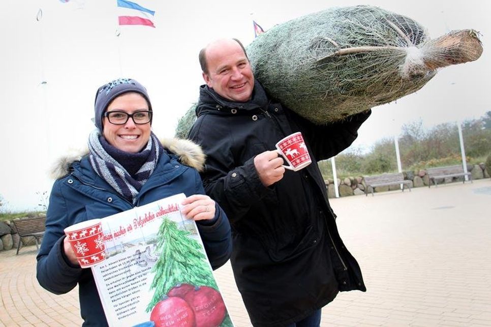 Auf geht‘s: Sarah Pracher und Götz Lehsten vom Ortsbeirat freuen sich über viele Unterstützer und Gäste, wenn es am 1. Advent um 12 Uhr darum geht, den Seebrückenvorplatz zu verschönern.