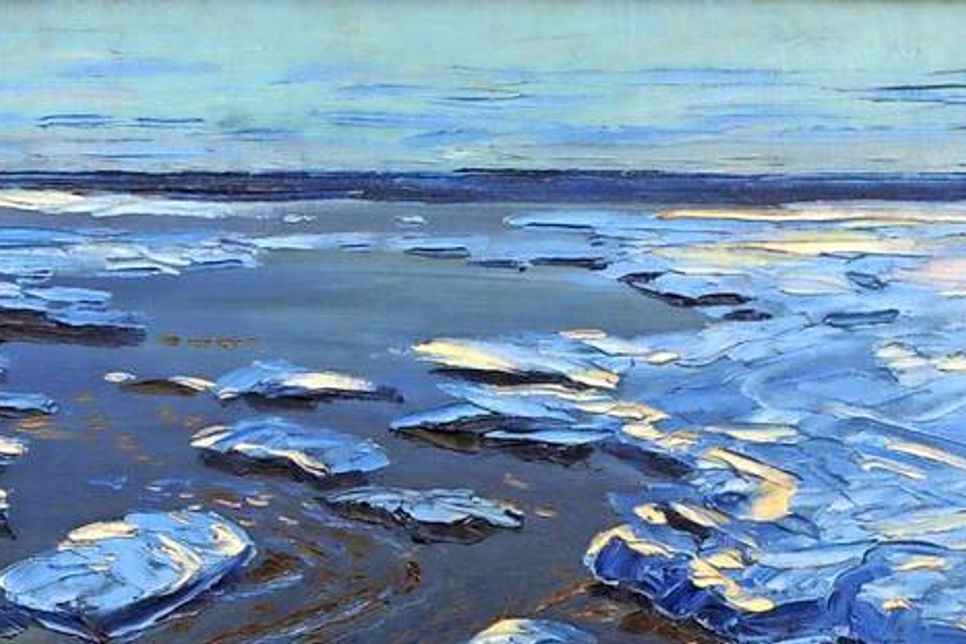 Wenzel Hablik, Eismeer, 1910, Öl auf Leinwand.