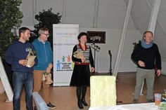 Danny Seidel und Karl-Heinz Schumacher von der Koordinierungs- und Fachstelle mit Beatrix Spiegel und Mano Salokat vom Kinder und Jugend Netzwerk (v. lks.).