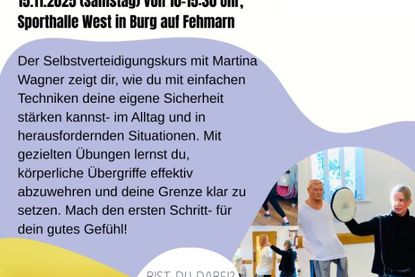 Kostenloser Selbstverteidigungskurs für Frauen.