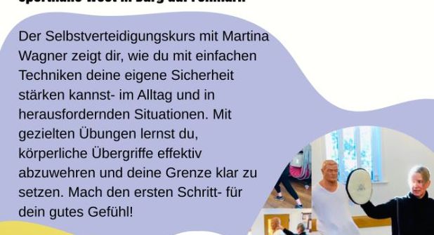 Kostenloser Selbstverteidigungskurs für Frauen.