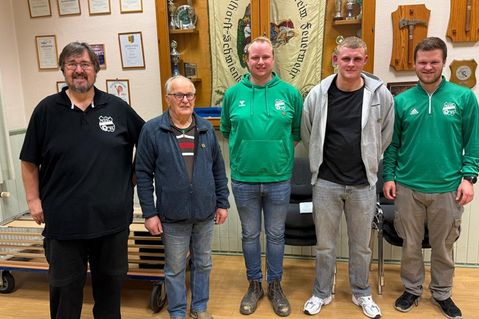 Axel Rohde, Willi Prüss, Kjell Krippe, Max Möding und Pascal Prüss (v. lks.).