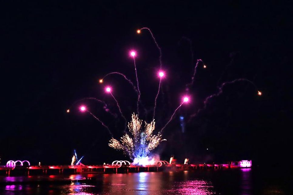Das fulminante Finale war das große Feuerwerk am Abend.