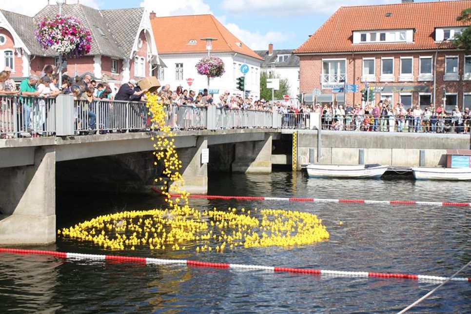 Die Freiwillige Feuerwehr Neustadt unterstützt auch in diesem Jahr die Veranstaltung und kümmert sich unter anderem darum, dass alle Entchen nach dem Rennen wieder eingesammelt werden.