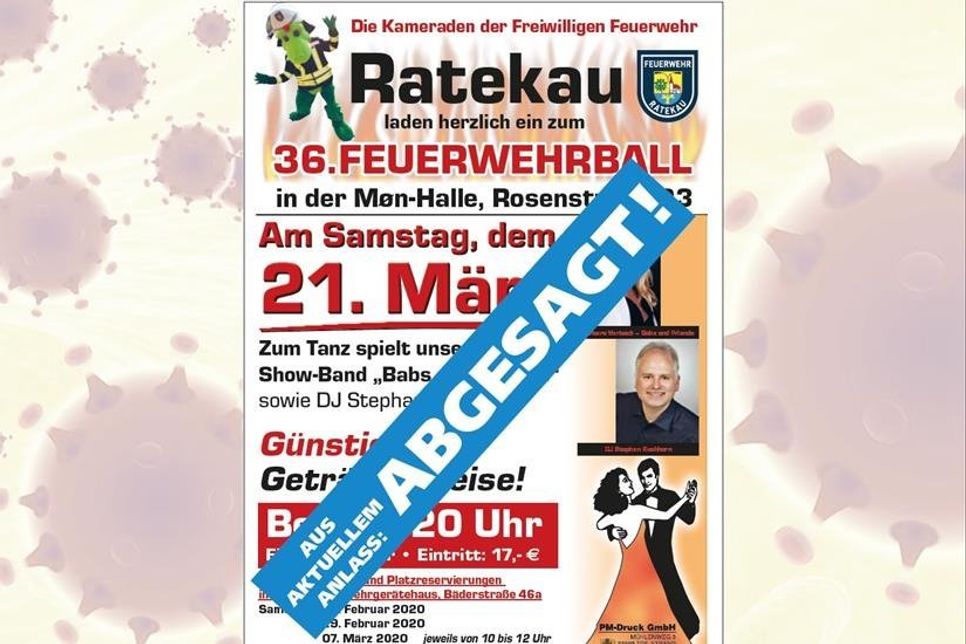 Der 36. Feuerwehrball der Freiwilligen Feuerwehr Ratekau ist abgesagt.