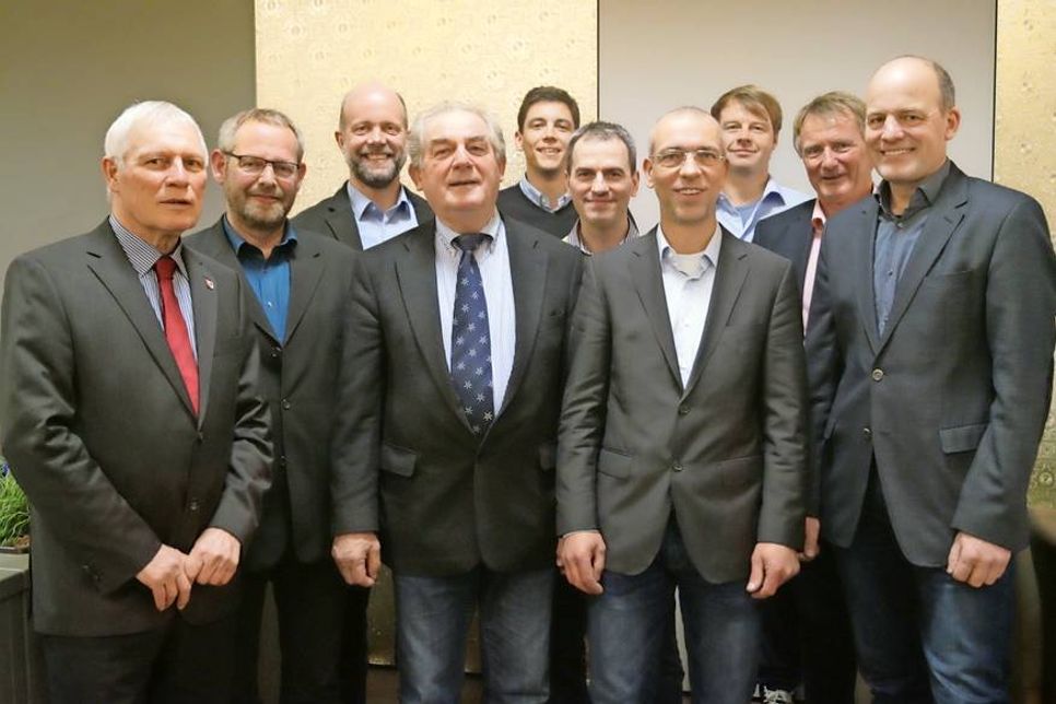 Joachim Weber, Matthias Dammer, Rolf Böckmann, Michael Gutowsky, Benedict Küpker, Torben Möller, Hendrik Wozniak, Jörg Eschenbach, Dr. Wilhelm Langbehn und Henning Faasel (v. lks.)