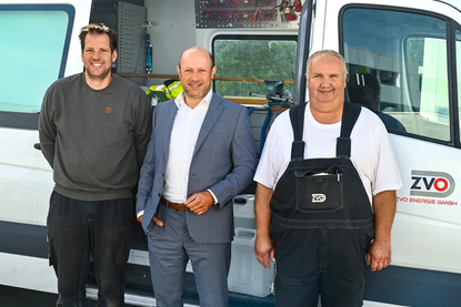 Die ZVO Energie GmbH gehen mit dem neuen Gasprodukt einen wichtigen Schritt in die Zukunft: Nico Demel, Sven Bäumler und Andreas Hinz (v. lks.).