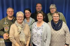 Zum Vorstand gehören Peter Schulz, Dagmar Bebensee, Gesa Hoffmann-Wülfing, Marco Breede, Wenke Breede, Hanneke Meyer, Marion Lange (v. lks.).