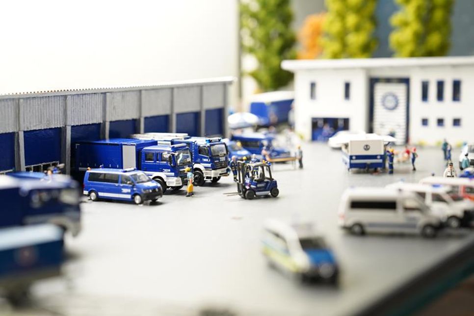 Detailgetreu und beeindruckend: Der nachgebaute THW-Standort Neustadt der Modellbaugruppe des Ortsverbandes.