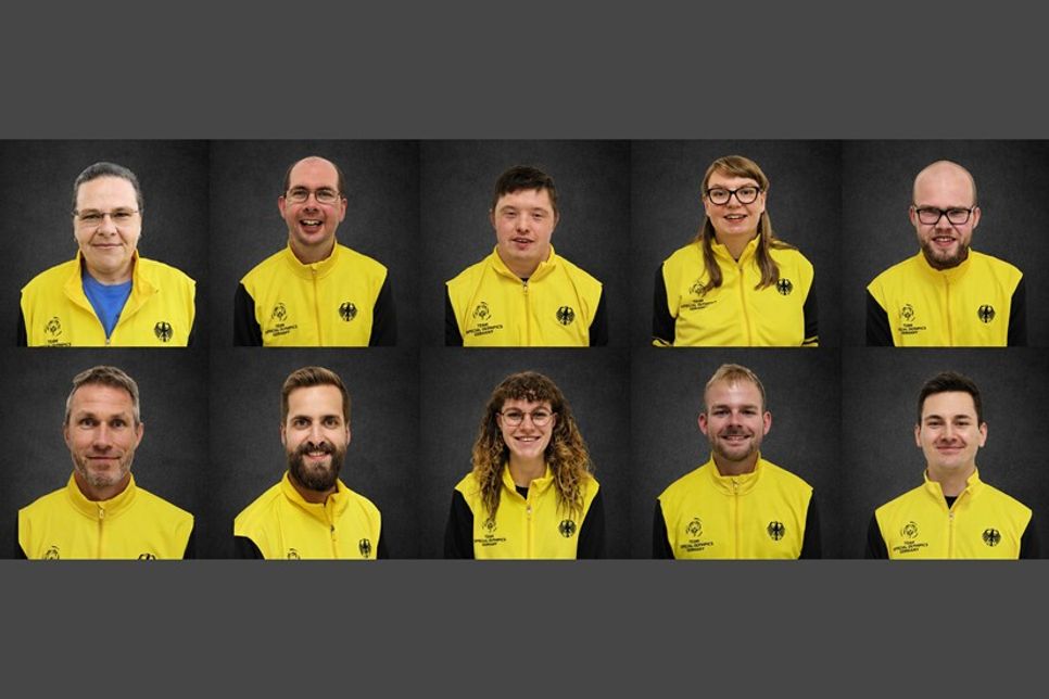 Die Stockenten Merkendorf vertreten Deutschland bei den Special Olympics. Das Team besteht aus: Claudia Frost, Björn Wendtland, Eliah Kollwitz, Ines Kwaschnowitz und Dennis Kontowski (oben v. lks.) sowie Oliver Scheplitz, Lucas Wetendorf, Jasmin Stopfkuchen, Philipp Schlüter und Marvin Habersaat (unten v. lks.).