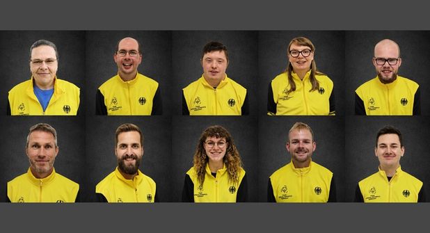 Die Stockenten Merkendorf vertreten Deutschland bei den Special Olympics. Das Team besteht aus: Claudia Frost, Björn Wendtland, Eliah Kollwitz, Ines Kwaschnowitz und Dennis Kontowski (oben v. lks.) sowie Oliver Scheplitz, Lucas Wetendorf, Jasmin Stopfkuchen, Philipp Schlüter und Marvin Habersaat (unten v. lks.).