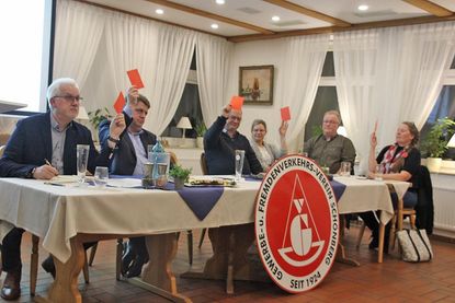 Der Vorstand des Gewerbevereins bei der Wahl des ersten Vorsitzenden.