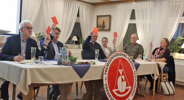 Der Vorstand des Gewerbevereins bei der Wahl des ersten Vorsitzenden.