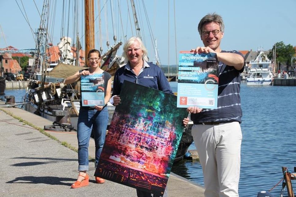 Freuen sich auf einen kreativen Sommer: Lisa Überbacher (TALB), Dietmar Baum (Kulturbüro) und André Rosinski (TALB; v. lks.).