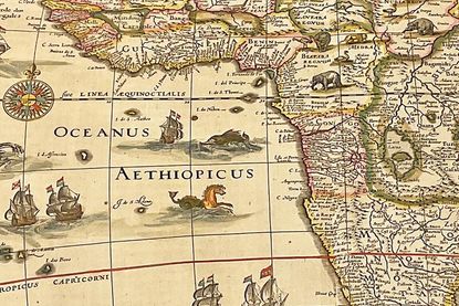 Bilder gegen die Leere: Ausschnitt der frühneuzeitlichen Afrikakarte Willem Janszoon Blaeus.