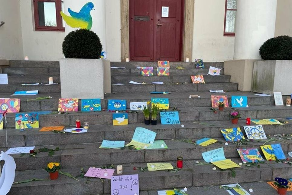 Zeichen der Solidarität für die Menschen in der Ukraine.