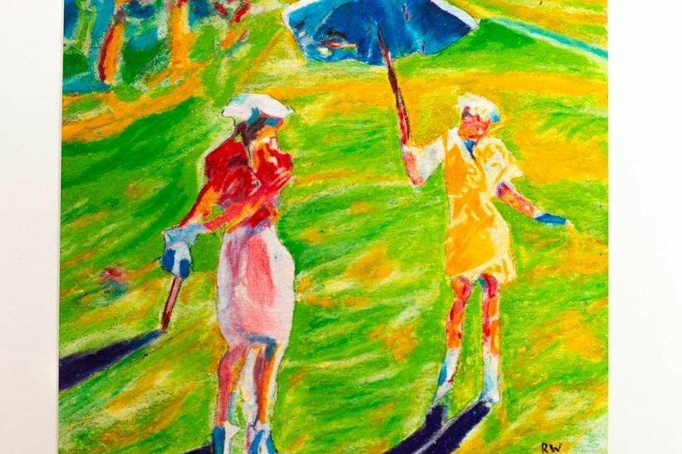 Rasen mit High Heels