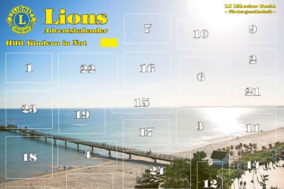 Ein echter Verkaufsschlager seit vielen Jahren: der Adventskalender des Lions Clubs Lübecker Bucht. Am kommenden Mittwoch, 1. November, ist er wieder bei den bekannten Vorverkaufsstellen erhältlich.