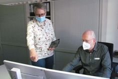 Dr. Maria Kusserow, Fachdienstleiterin und Jürgen Manitz, Verwaltungsleiter.