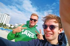Finn und Arne am ersten Tag ihrer Reise in Miami Beach. Die beiden bereisen zur Zeit Mittelamerika und schicken ab und an einen Reisebericht.