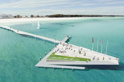 So sieht der Entwurf für die neue Seebrücke von Scharbeutz aus.