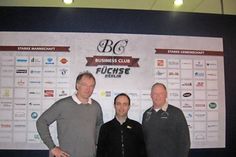 Jan-Eric Hertwig, Bob Hanning und Udo Tegtmeyer (v. lks.) vor zwei Jahren bei ersten Gespräche über mögliche Entwicklungen einer HSG Neustadt und Grömitz.