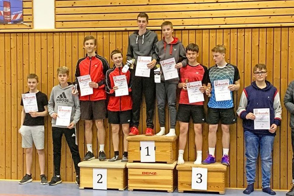 Das Jungendoppel U17 mit Malte Gerdes BSG links und Peer Grünewald PSV Eutin rechts, die den 2. Platz erreichten.