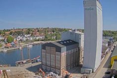 Eine Kamera zeigt den Blick auf den HaGe-Speicher, der ab dem 21. Juni abgerissen werden soll.