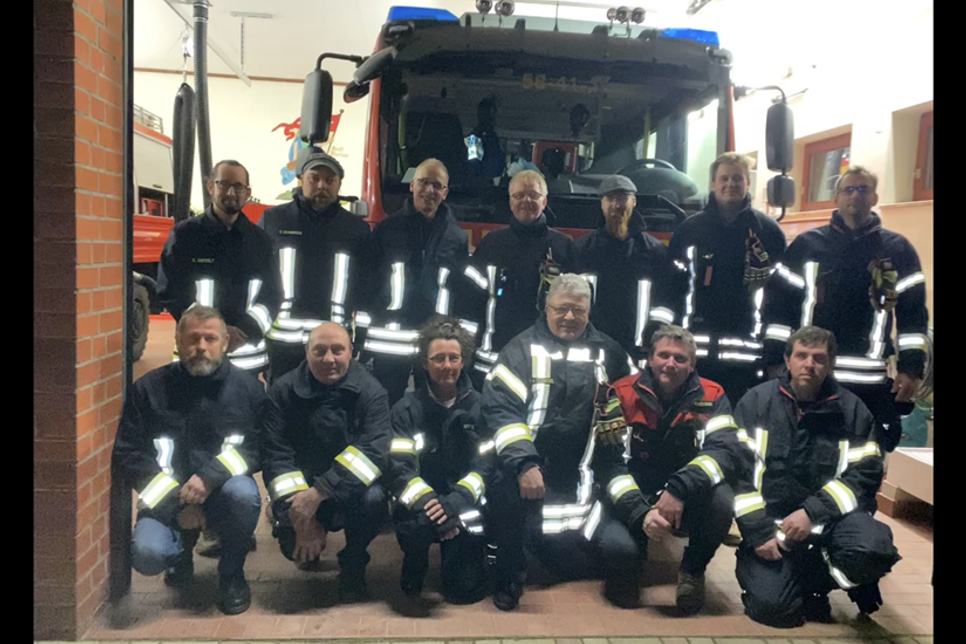 Ein Teil der Kameraden der Freiwilligen Feuerwehr Schashagen.