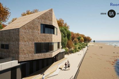 Die neue Wasserrettungsstation von der Strandseite aus.