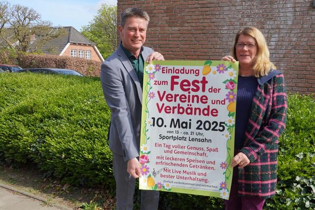 Bürgermeister Michael Robien und Petra Rathje laden am Samstag zum Fest der Vereine und Verbände ein.