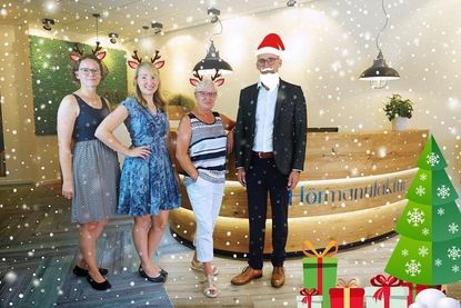 Franziska Klaus-Lorenzen, Inhaberin Alicia Schulte, Sonja Csomor, Inhaber Christoph Schulte (v. lks.).