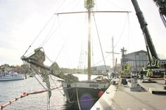 Zwei große Kräne waren vor Ort, um die „Norden“ aus dem Wasser zu heben. Der reporter hat am Dienstag die gesamte Aktion per Livecam auf Youtube übertragen.