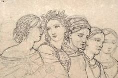 Friedrich Overbeck, Fünf Frauenköpfe, 1808.