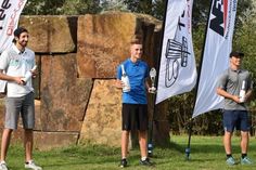 Siegerehrung Open-Klasse: Dominik Stampfer (3.), Timo Hartmann (1.), Marvin Tetzel (2.) (v. lks.).