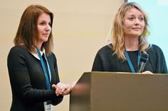 Die Kitawerk-Geschäftsführerinnen und Regionalleiterinnen Silja Wietstock (li.) und Karin Meier berichten über ihre Arbeit und aktuelle Problemstellungen.
