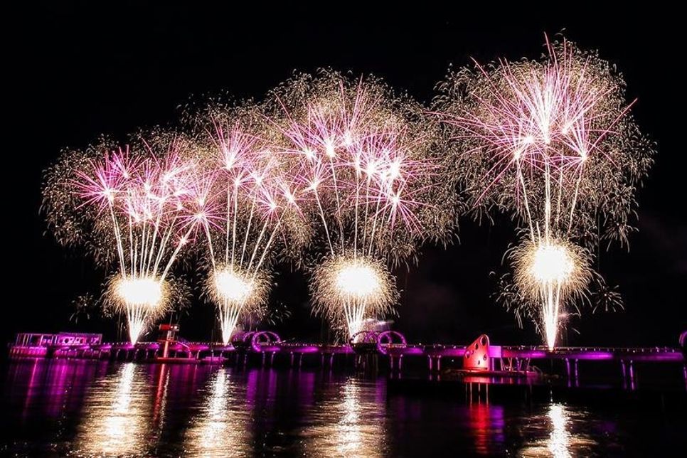 Höhepunkt war die Feuerwerk- und Lichtershow auf der Seebrücke. (Foto: My OH)