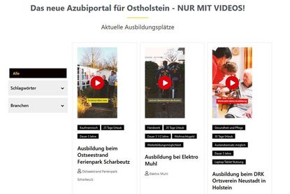 Auf der Seite „azubi.der-reporter.de“ sind alle Videos zum aktuellen Ausbildungsangebot zu sehen.