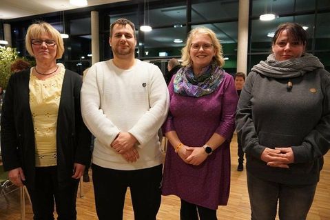 Auf neuen Positionen im Vorstand: 1. Vorsitzende Anett Virsnitis, 2. Vorsitzender Michel Lemburg, Beisitzerin Daniela Krüger und Beisitzerin Sandra Mootz (v. lks.).