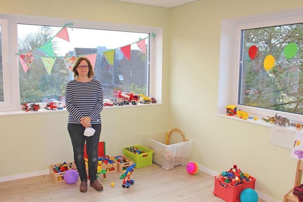 Annette Kroll ist eine der beiden Erzieherinnen, die in der KiTa über der Tagespflege zehn Kinder betreuen.