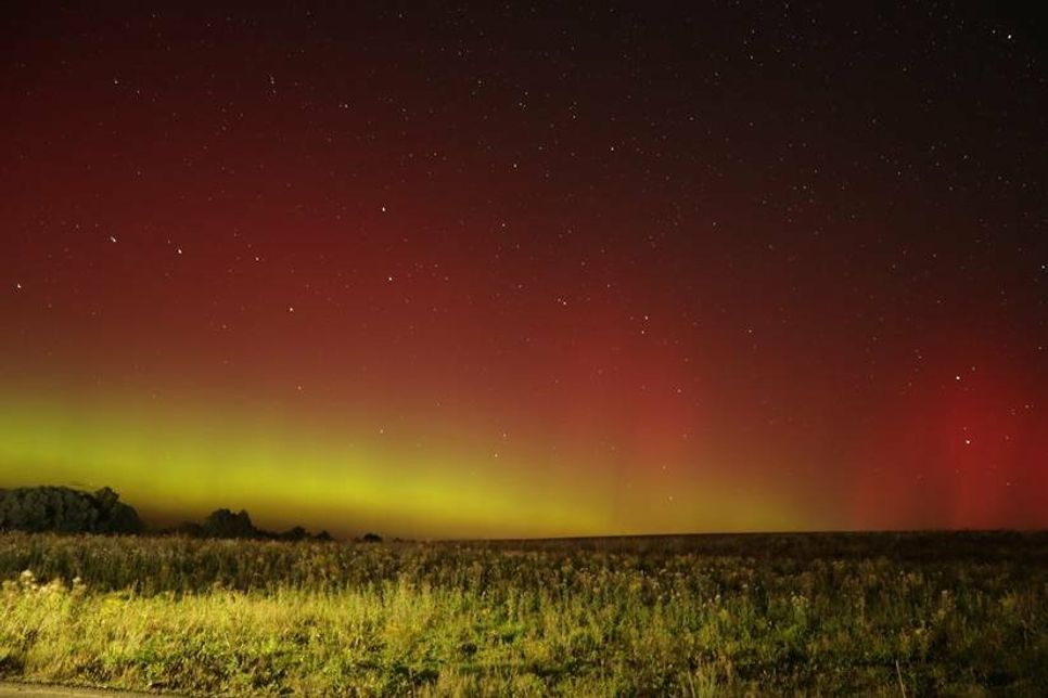Polarlichter über Neustadt in Holstein.