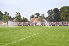 Die Strand-Arena an der Poststraße (hier ein Teil davon mit zusätzlichen Tribünen beim Testspiel gegen den HSV) soll regionalligatauglich werden und entsprechend umgebaut werden. (Foto: René Kleinschmidt/Archiv)