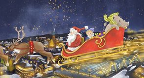 Unterwegs über den Dächern von Neustadt: Nasi Nashorn erlebt im neuen Buch seine erste Weihnachtszeit.