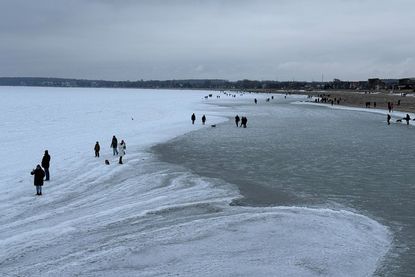 Einige „trauten“ sich weit raus auf die zugefrorene Ostsee und gingen damit ein hohes Risiko ein.