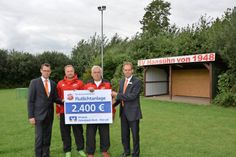 Christoph Klodt (VR Bank), André Ehlers (SV Hansühn), Wolfgang Schütt (SV Hansühn) und Dirk Wacker (VR Bank) (v. lks.).