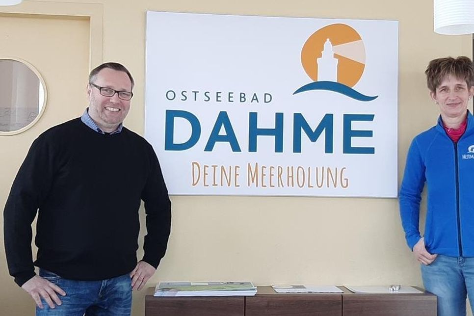 Dahmes Bürgermeister Harald Behrens und Tourismusleiterin Ulrike Dallmann.