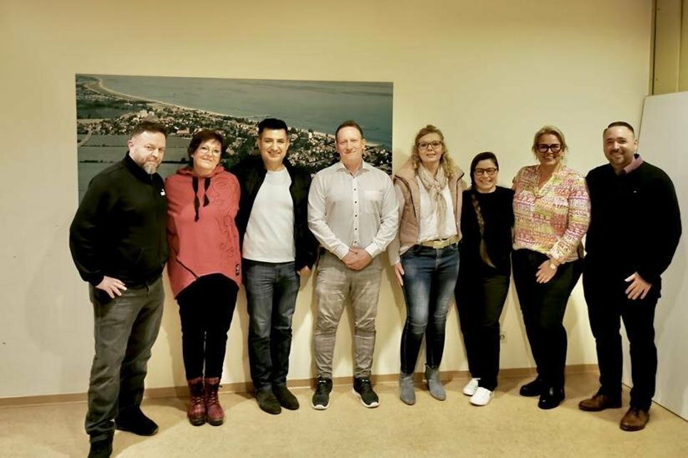 Frank Biénk - Kassenwart, Marion Haeger - Schriftführerin, Yilmaz Ugus - Beisitzer Gastronomie, André Gößner - Beisitzer Dienstleistung, Lena Krebs - 2. Vorsitzende, Christina Dini - Beisitzerin Handel, Kristina Fisler - Beisitzerin Vermietung und Dirk Wandelt - 1. Vorsitzender (v. lks.).
