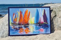 „Bunte Segel I“ von Paul Schubert ist eines der 35 Werke, die es in die Endauswahl geschafft haben. Ab Samstag ist die Ausstellung für die Öffentlichkeit geöffnet.