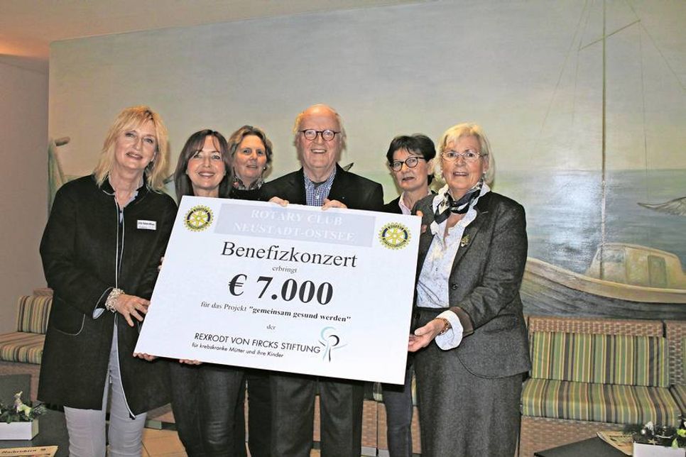 Ulrike Reimers-Wölwer, Annette Rexrodt von Fircks, Ulrike Peschel, Dr. Heinz Nofts, Angelika Südel und Elisabeth Frahm (v. lks.).